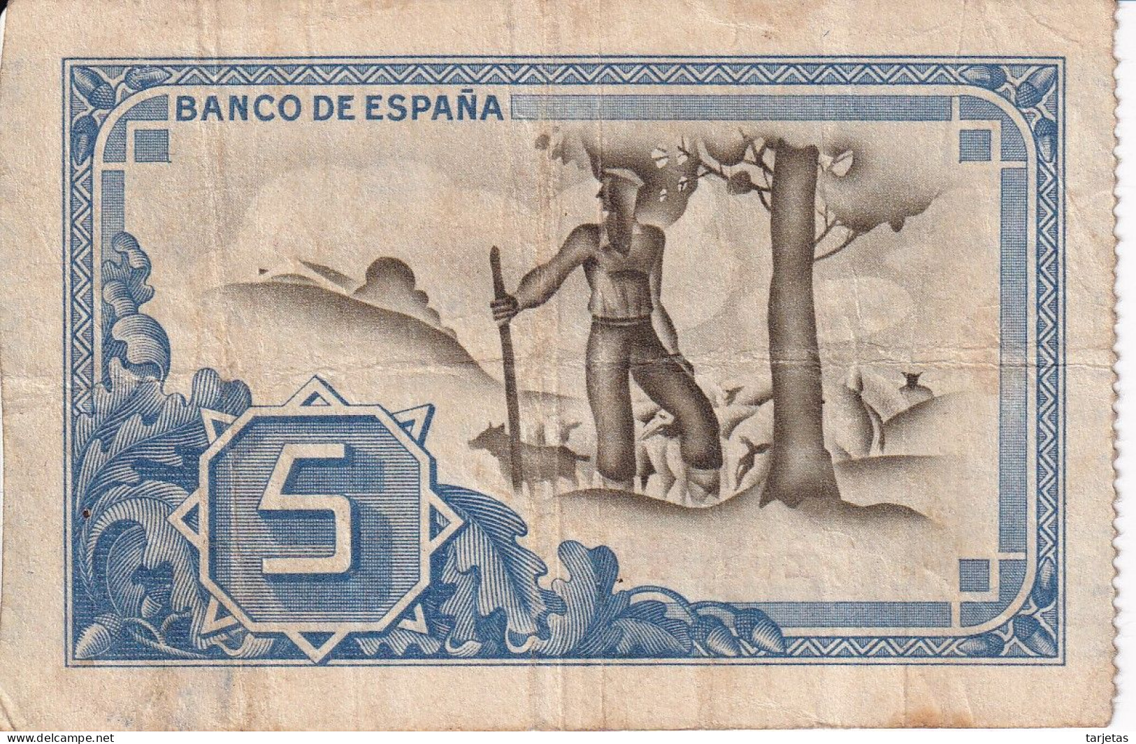 BILLETE DE ESPAÑA 5 PTAS DEL BANCO DE BILBAO 1937 - FIRMA CAJA DE AHORROS VIZCAINA (BANKNOTE) - 5 Pesetas