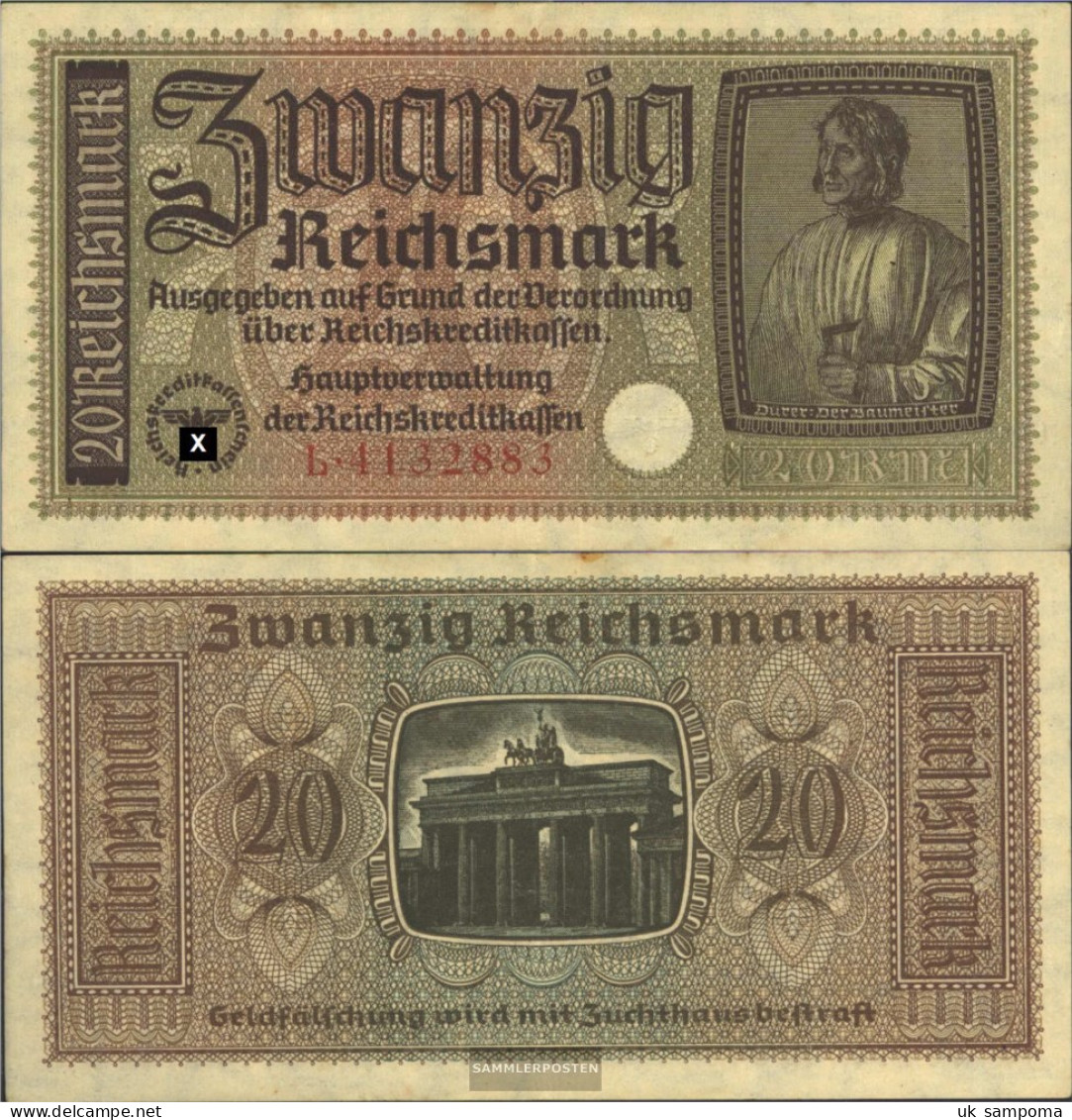 German. Cast In 2. War Rosenbg: 554a Used (III) 1940 20 Reichsmark - 2° Guerre Mondiale