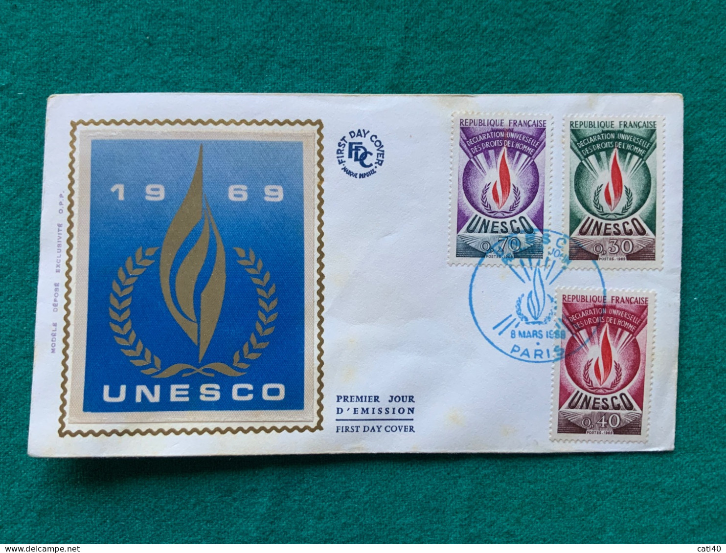 FRANCIA - UNESCO 1969  -   FDC - Briefe U. Dokumente
