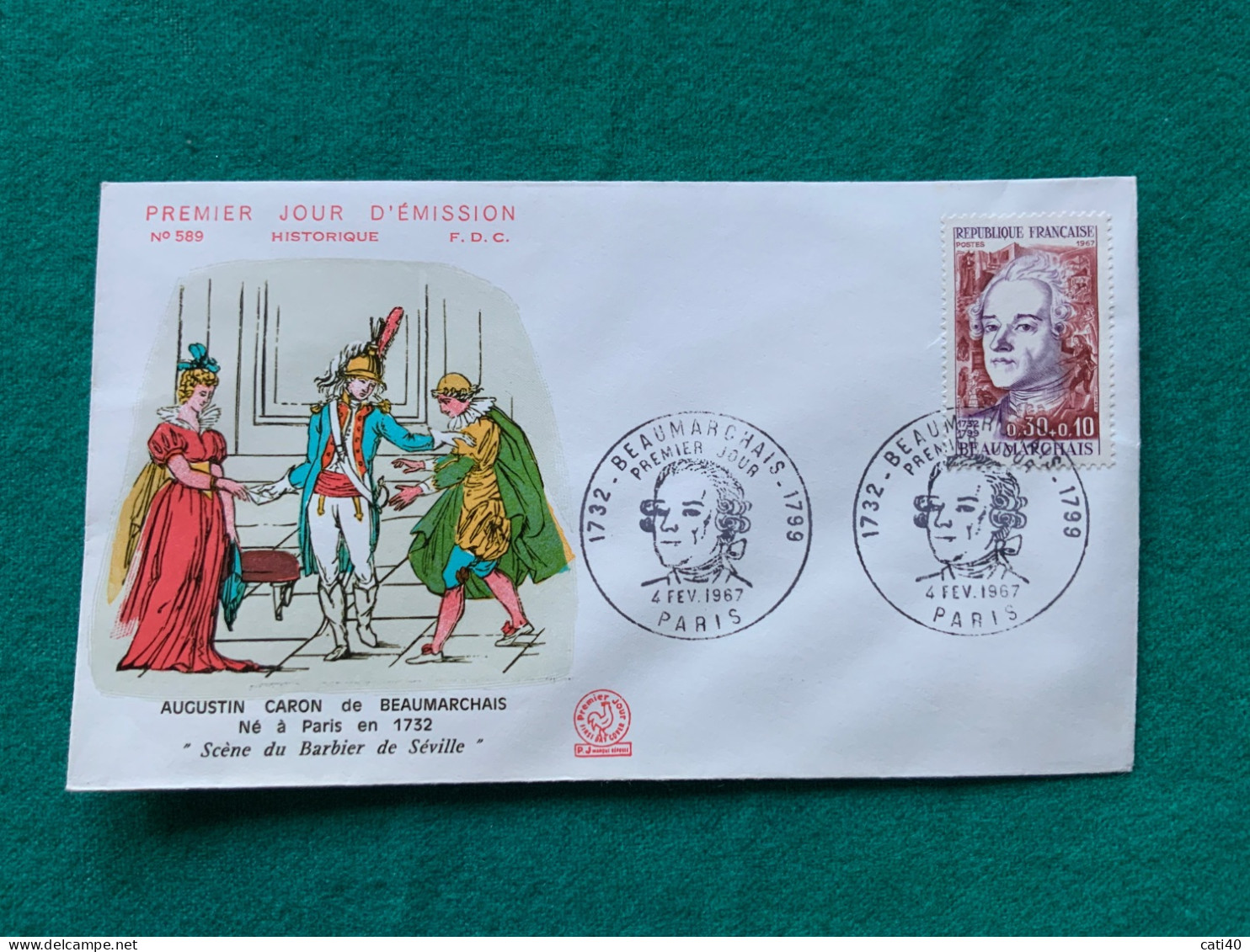 FRANCIA - BEAUMARCHAIS  -   FDC 1967 - Briefe U. Dokumente