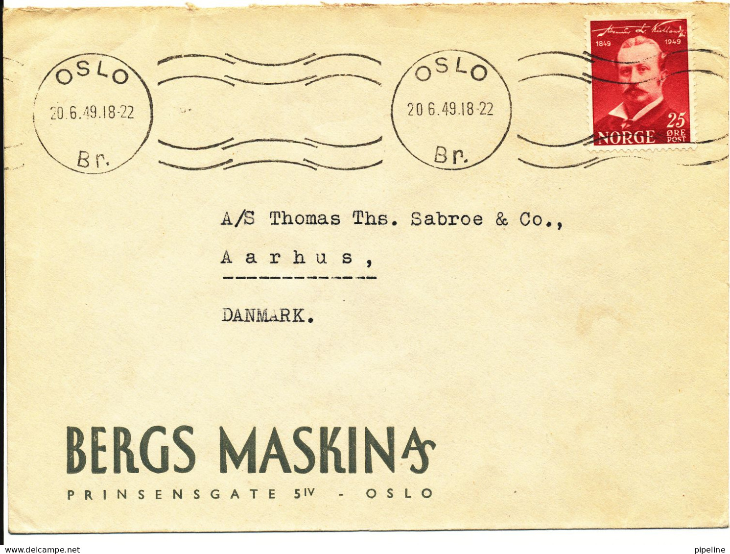 Norway Cover Sent To Denmark Oslo 20-6-1949 - Brieven En Documenten