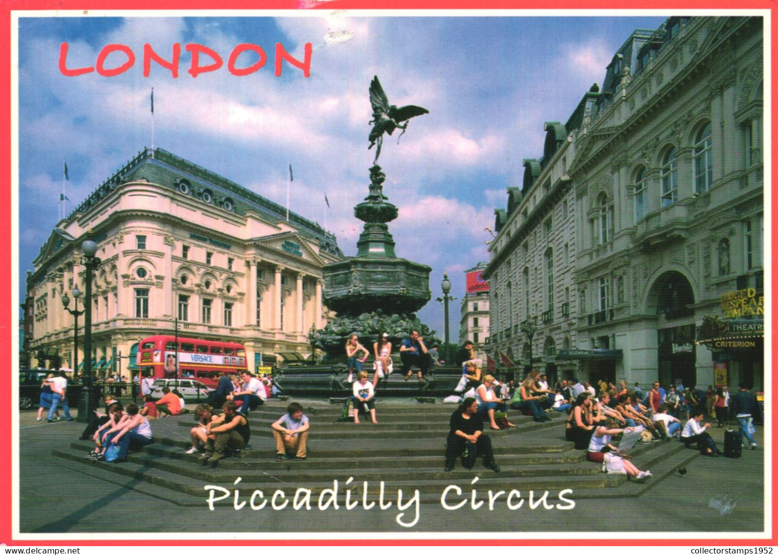 LONDON, PICCADILLY CIRCUS, FOUNTAIN, STATUE, BUS, CARS, ARCHITECTURE, UNITED KINGDOM - Piccadilly Circus