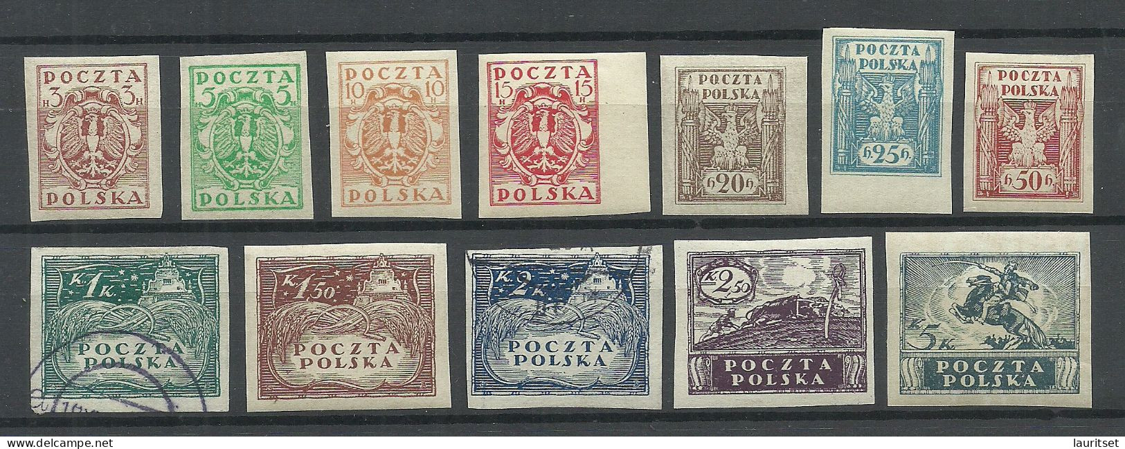 POLEN Poland 1919 Michel 65 - 76 */o (only 2 Stamps Are Used) - Neufs