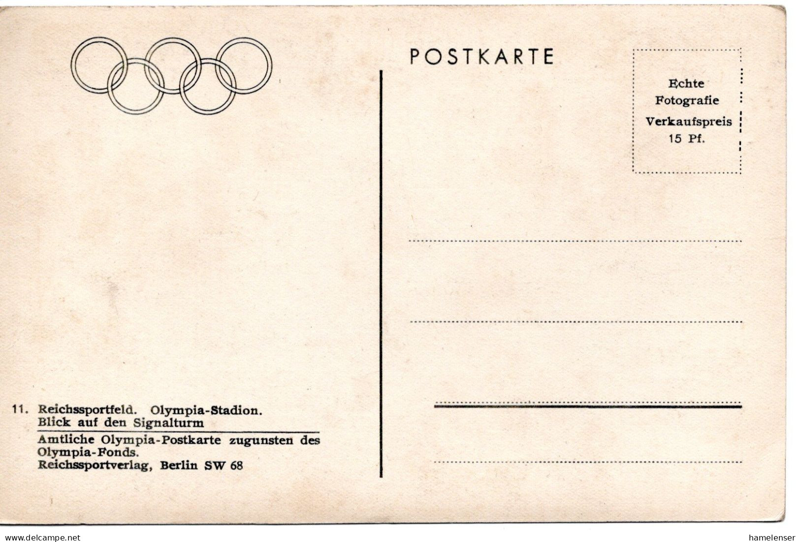 61133 - Deutsches Reich - 1936 - Ans.-Kte. "Olympia-Stadion", Ungebraucht - Jeux Olympiques