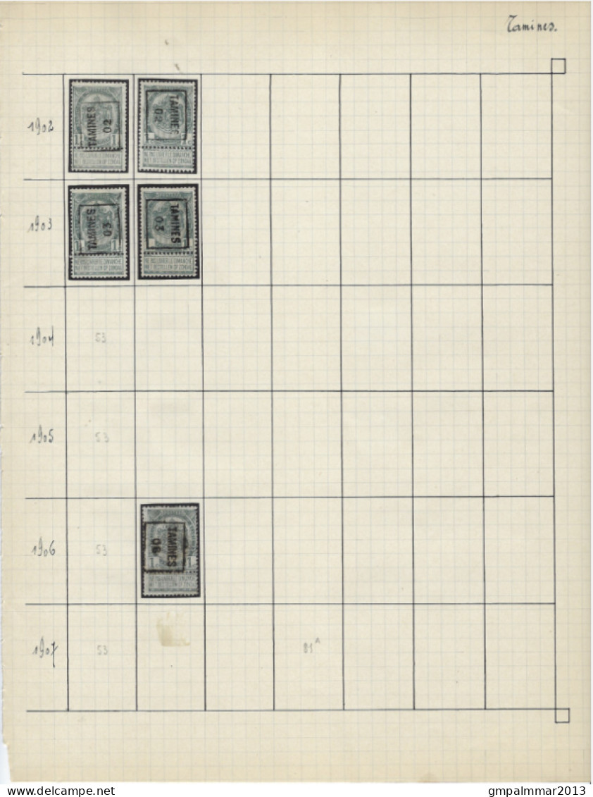 LIKWIDATIE Lot Voorafstempeling TAMINES Met O.a. HOUYOUX , HERALDIEKE LEEUW , RIJKSWAPEN UNCHECKED ; 7 Scans !  LOT 293 - Autres & Non Classés