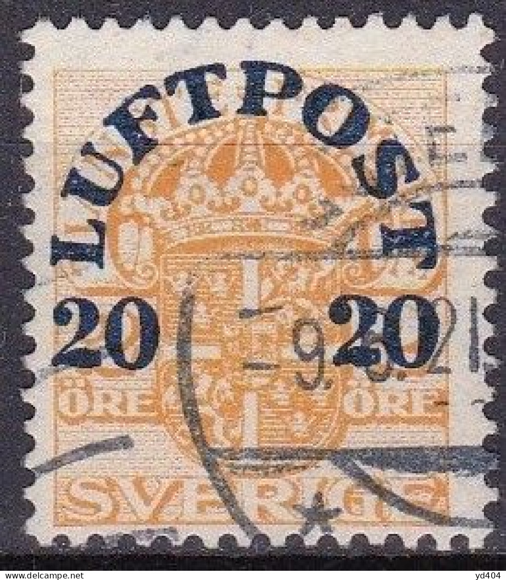 SE608C – SUEDE – SWEDEN – 1920 – OFFICIAL STAMPS OVERPRINTED – Y&T 2 USED 13,50 € - Oblitérés