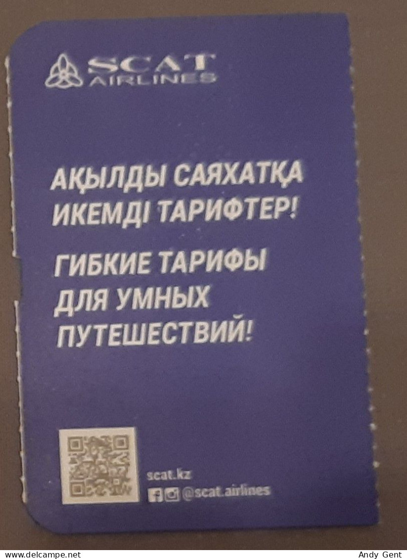 Boarding Pass / Avion / Aviation / SCAT / Kazakhstan - Cartes D'embarquement