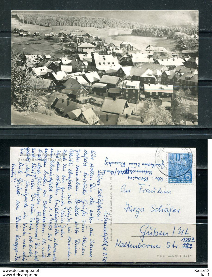 K13598)Ansichtskarte: Schmiedefeld, Totale, Gelaufen 1957 - Schmiedefeld