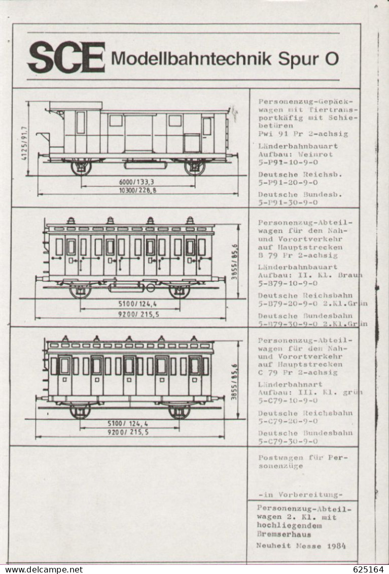 Catalogue SCE Modellbahntechnik 1983 Spur O 1/45 32 Mm.   DDR - Duits