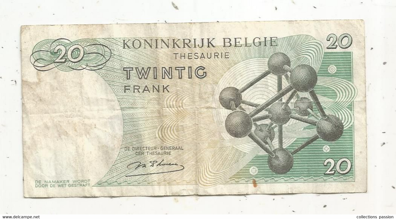 Billet , ROYAUME DE BELGIQUE ,tresorerie,vingt, 20 Francs , Twintig , 20 Frank ,15.06.64,  2 Scans - Autres & Non Classés