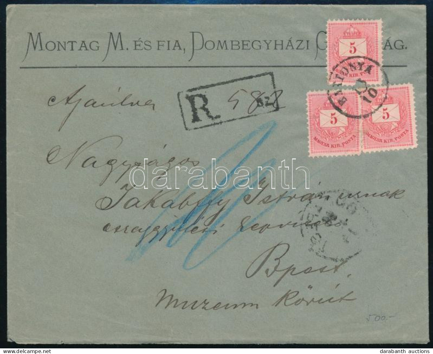 1886 Ajánlott Levél 3 X 5kr Bérmentesítéssel "BATTONYA" - Budapest - Andere & Zonder Classificatie