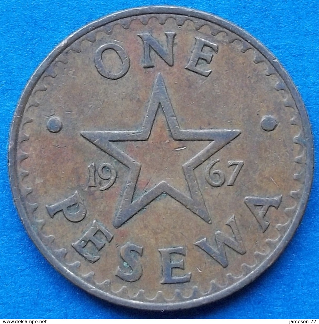 GHANA - 1 Pesewa 1967 "Bush Drums" KM# 13 Decimal Coinage (1965-2007) - Edelweiss Coins - Ghana