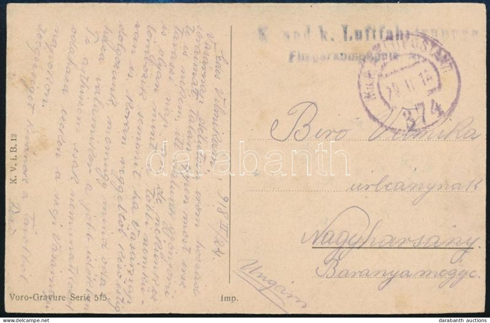 1918 Képeslap / Postcard "K.u.k. Luftfahrtruppen Fliegerkompagnie Nr. 50" + "FP 374" - Autres & Non Classés