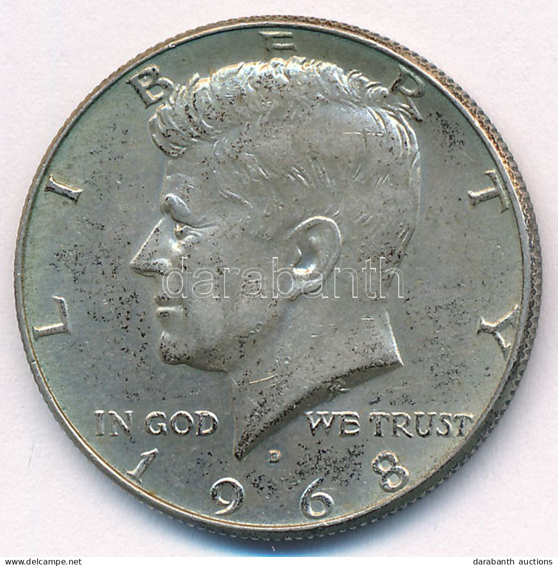 Amerikai Egyesült Államok 1968D 1/2$ Ag "Kennedy" T:XF Patina USA 1968D 1/2 Dollar Ag "Kennedy" C:XF Patina Krause KM#20 - Non Classés