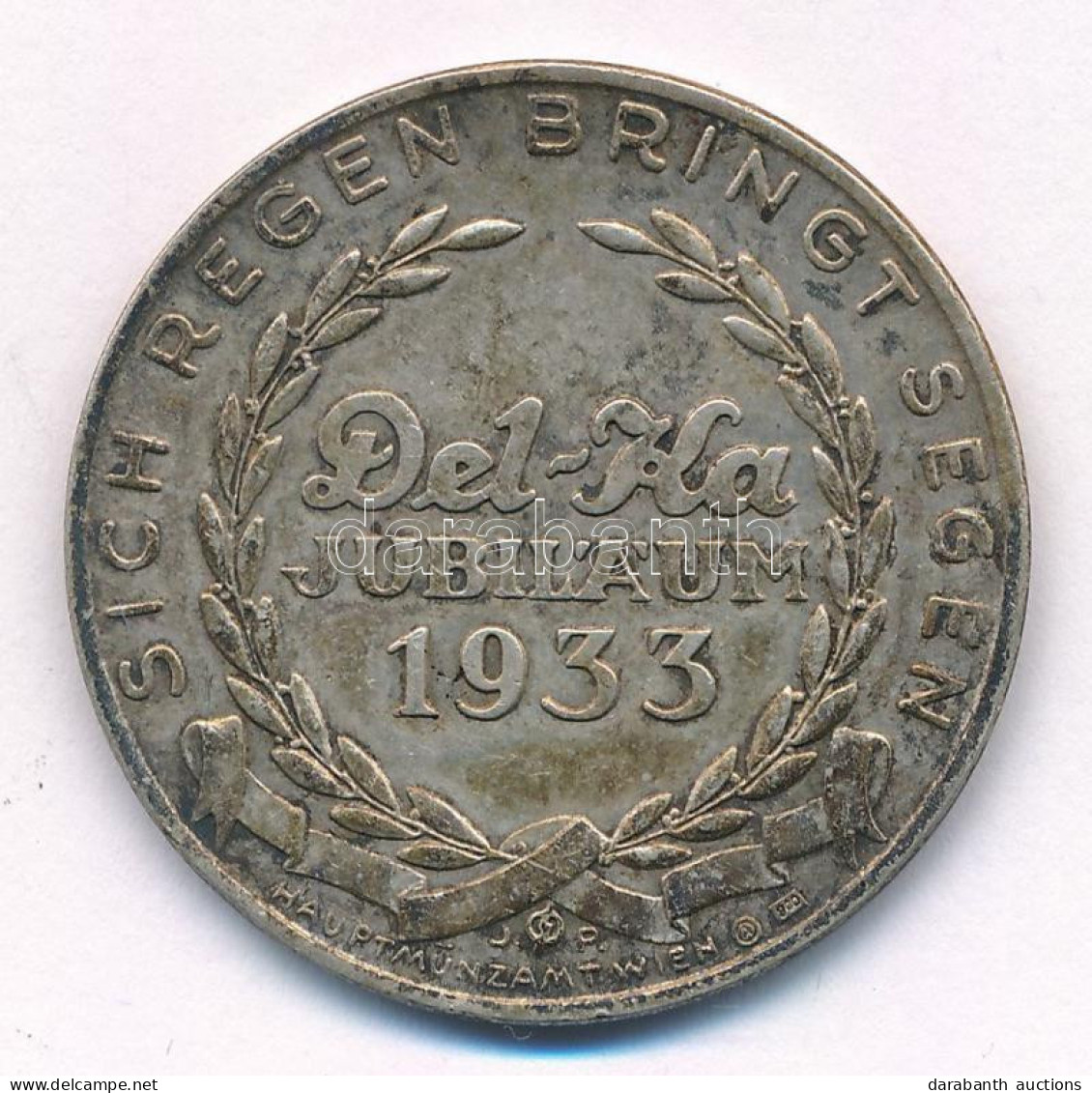 Ausztria 1933. "Del-Ka 25 éves Jubileum" Jelzett Ag Emlékérem (16,5g/0.800/35mm) T:XF Patina Austria 1933. "Del-Ka 25th  - Non Classés