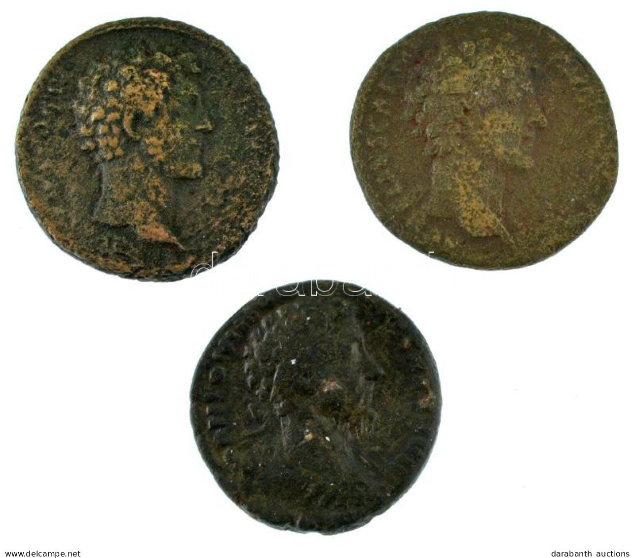 Római Birodalom / Róma / Marcus Aurelius ~140-180. As Bronz (3db) T:VF,F Roman Empire / Rome / Marcus Aurelius ~140-180. - Zonder Classificatie