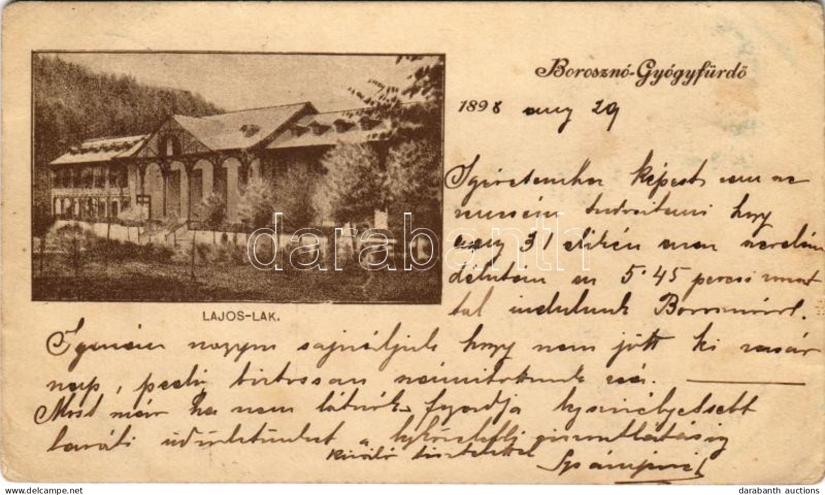 T2/T3 1898 (Vorläufer) Borosznófürdő, Brusno-kúpele (Borosznó, Brusznó, Brusno); Lajos Lak, étterem / Villa, Restaurant  - Ohne Zuordnung