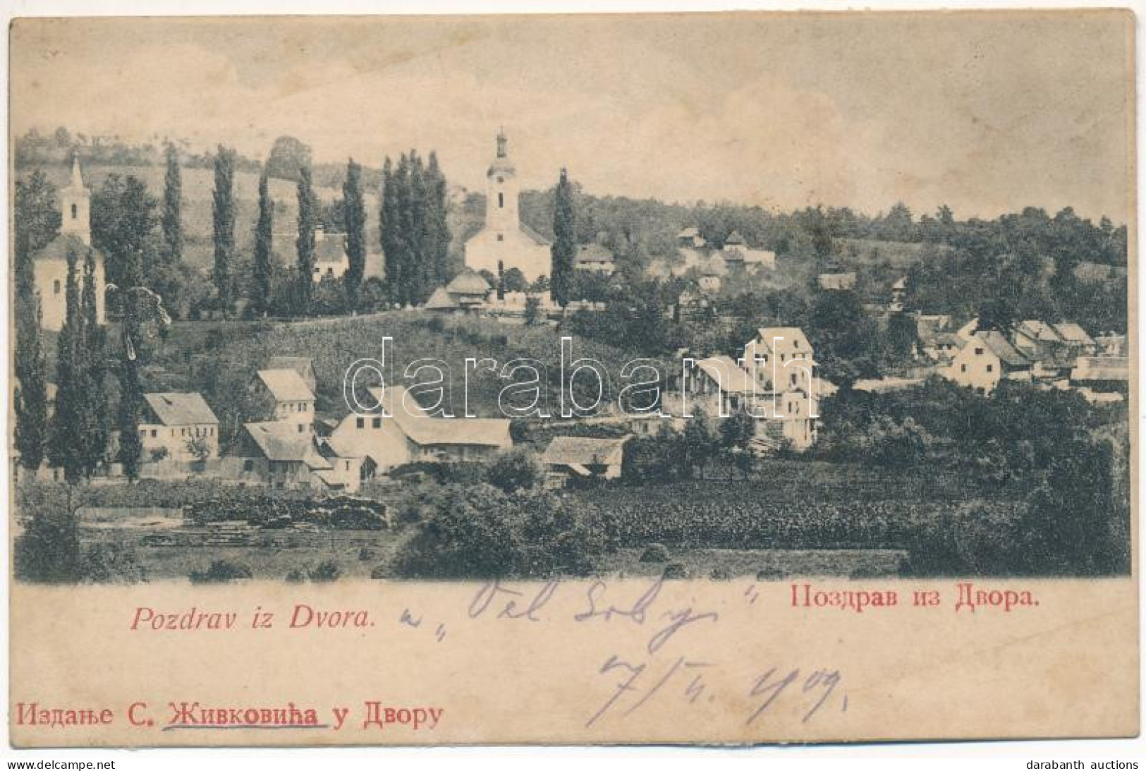 * T3 1909 Dvori, Látkép Templomokkal / General View With Churches (r) - Non Classés