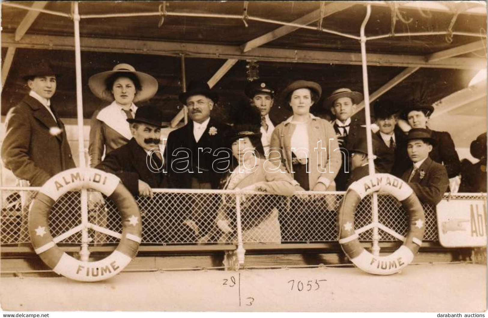 ** T1/T2 S.M. Dampfer ALMÁDI, Hajókirándulás (később Az Osztrák-magyar Haditengerészet Kommunikációs Hajója) / Boat Trip - Non Classés