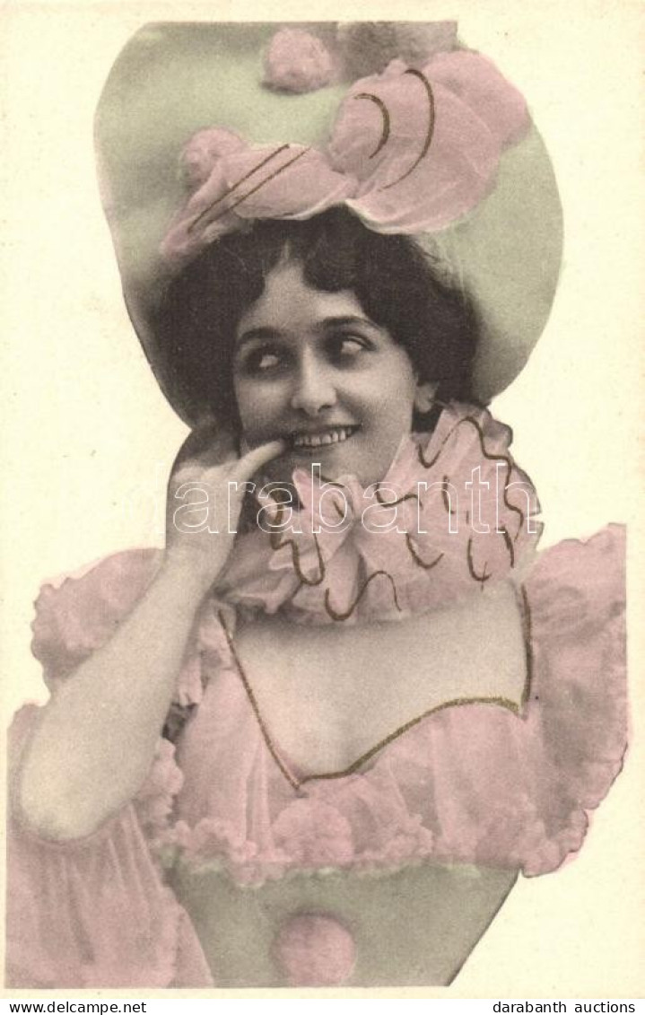 * T2 Lady, Golden Decorated Postcard - Unclassified