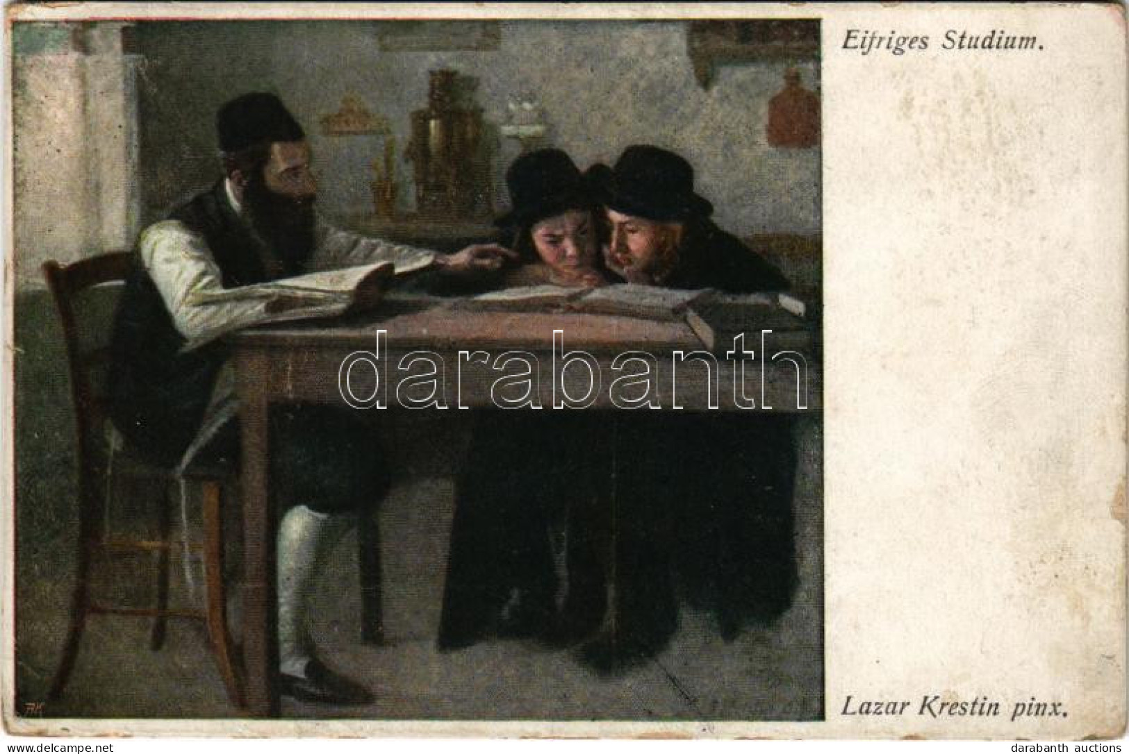 T2/T3 1920 Eifriges Studium / Judaica Art Postcard, Jewish Men Studying. B.K.W.I. 875-2. S: Lazar Krestin (EK) - Unclassified