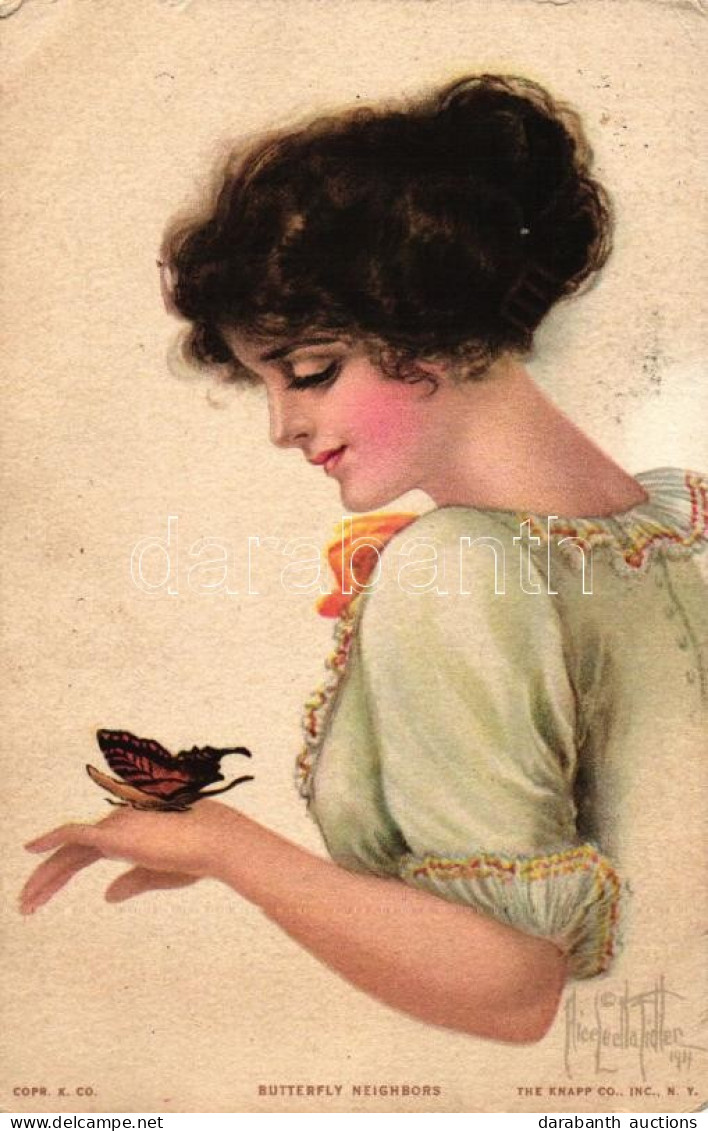 T2/T3 Butterfly Neighbors / Lady, The Knapp Co. Paul Heckscher Imp. Np. 1025-5. S: Alice Luella Fidler - Zonder Classificatie