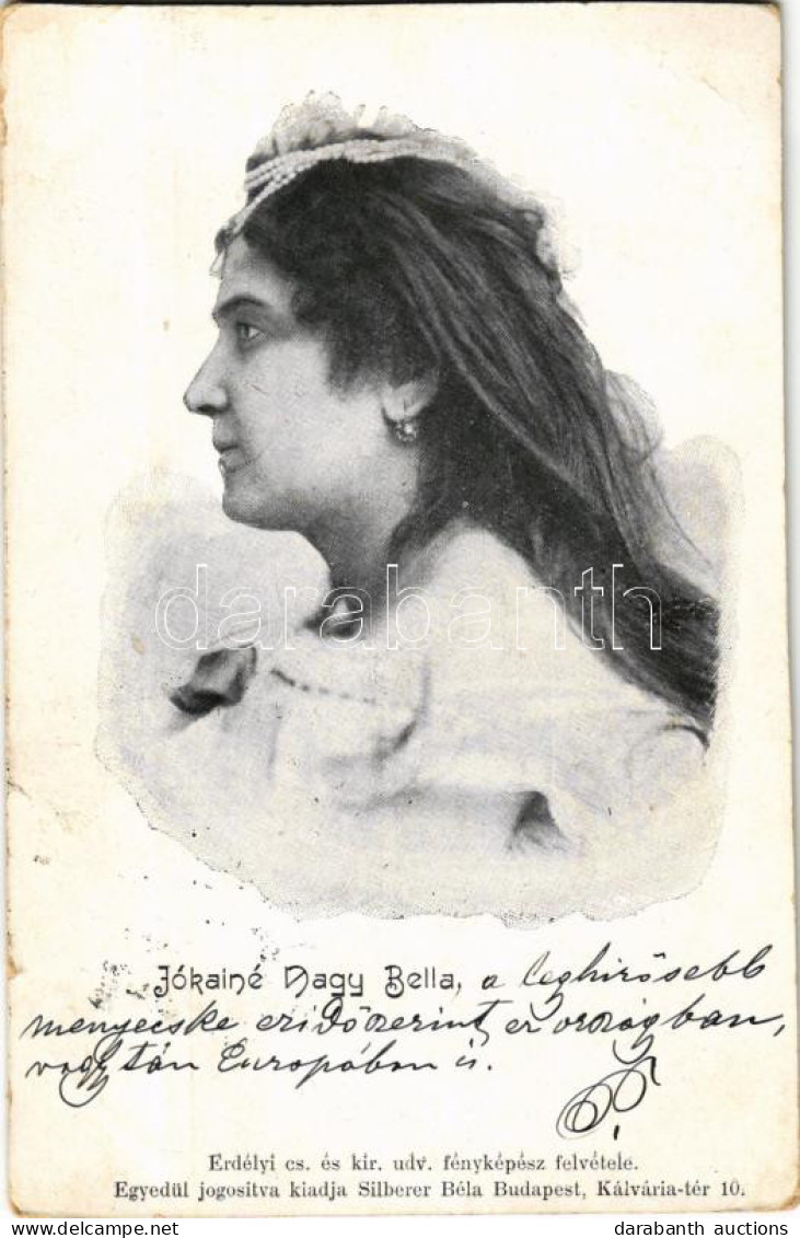 T2/T3 1898 (Vorläufer) Jókainé Nagy Bella Színésznő, Jókai Mór Második Felesége. Erdélyi Cs. és Kir. Udvari Fényképész F - Non Classés