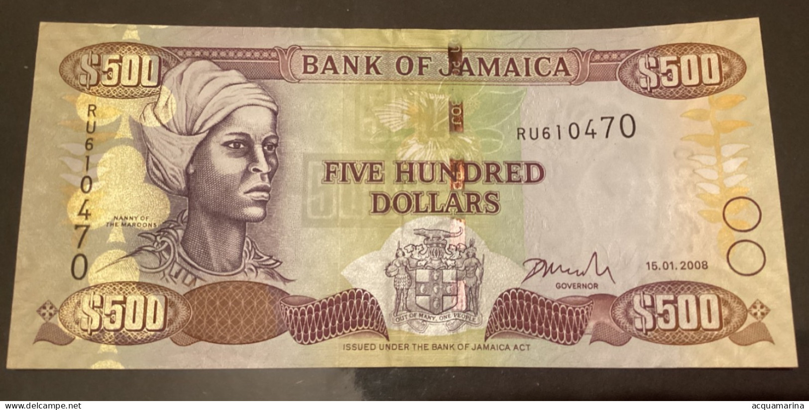 BANK Of JAMAICA - 500 DOLLARS 2008 UNC - Jamaique