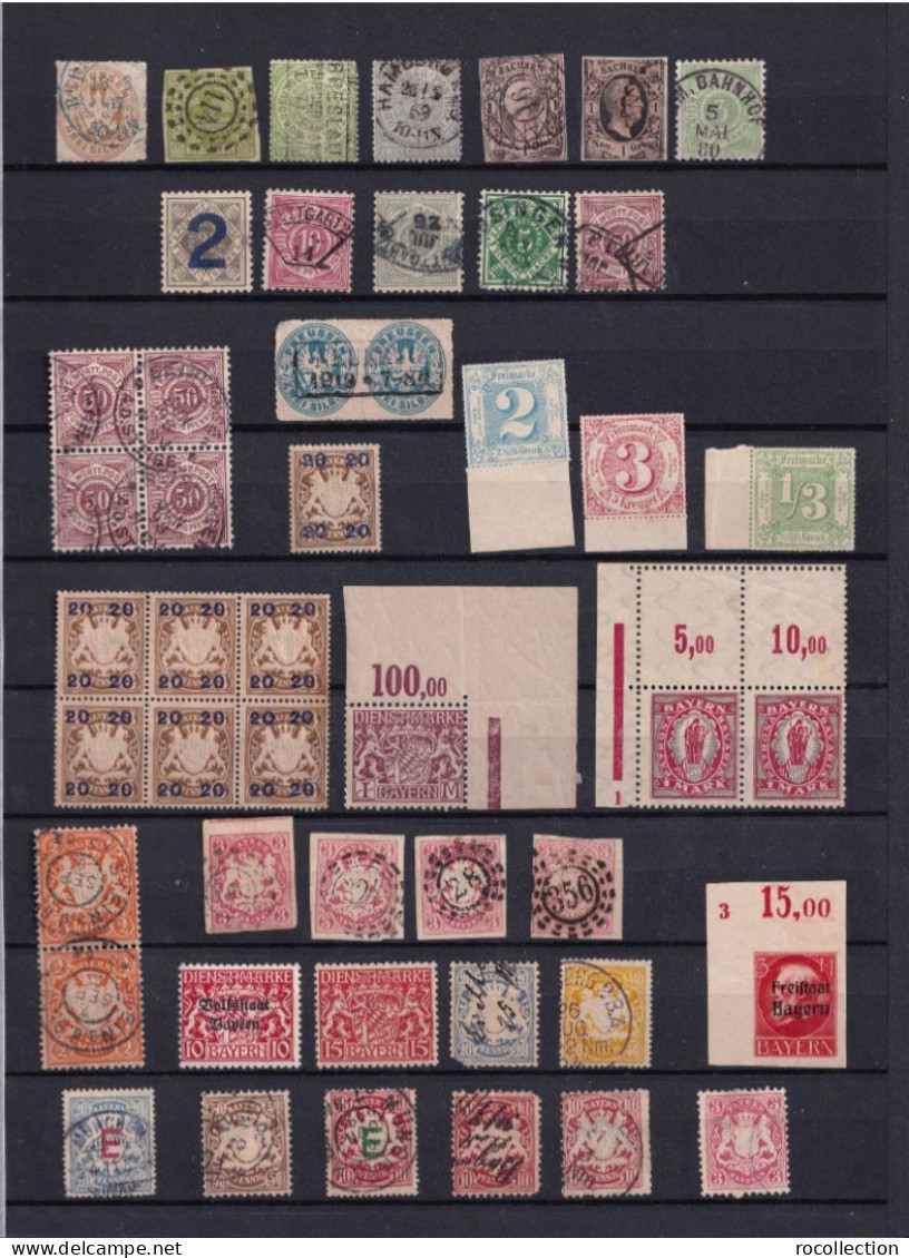 German States - Lot Of Used Stamps In Different Conditions - Many Types Of Interesting Seals - Verzamelingen