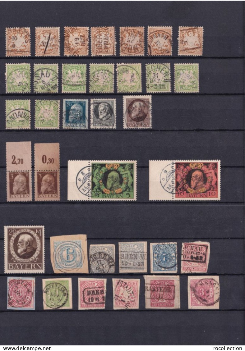 German States - Lot Of Used Stamps In Different Conditions - Many Types Of Interesting Seals - Collections