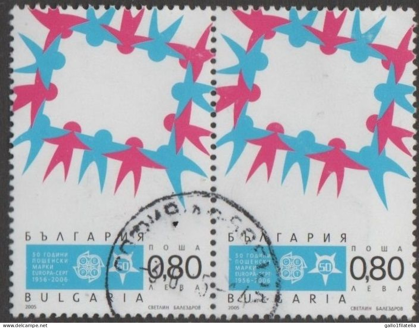 2006 - BULGARIA - CINQUANTESIMO DEL PRIMO FRANCOBOLLO CEPT - 50TH OF THE FIRST EUROPA CEPT STAMP - USATO / USED. - Used Stamps