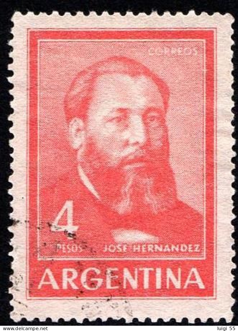 Argentina - 1960 - Jose Hernandez - 4 Pesos - Usato - Used Stamps