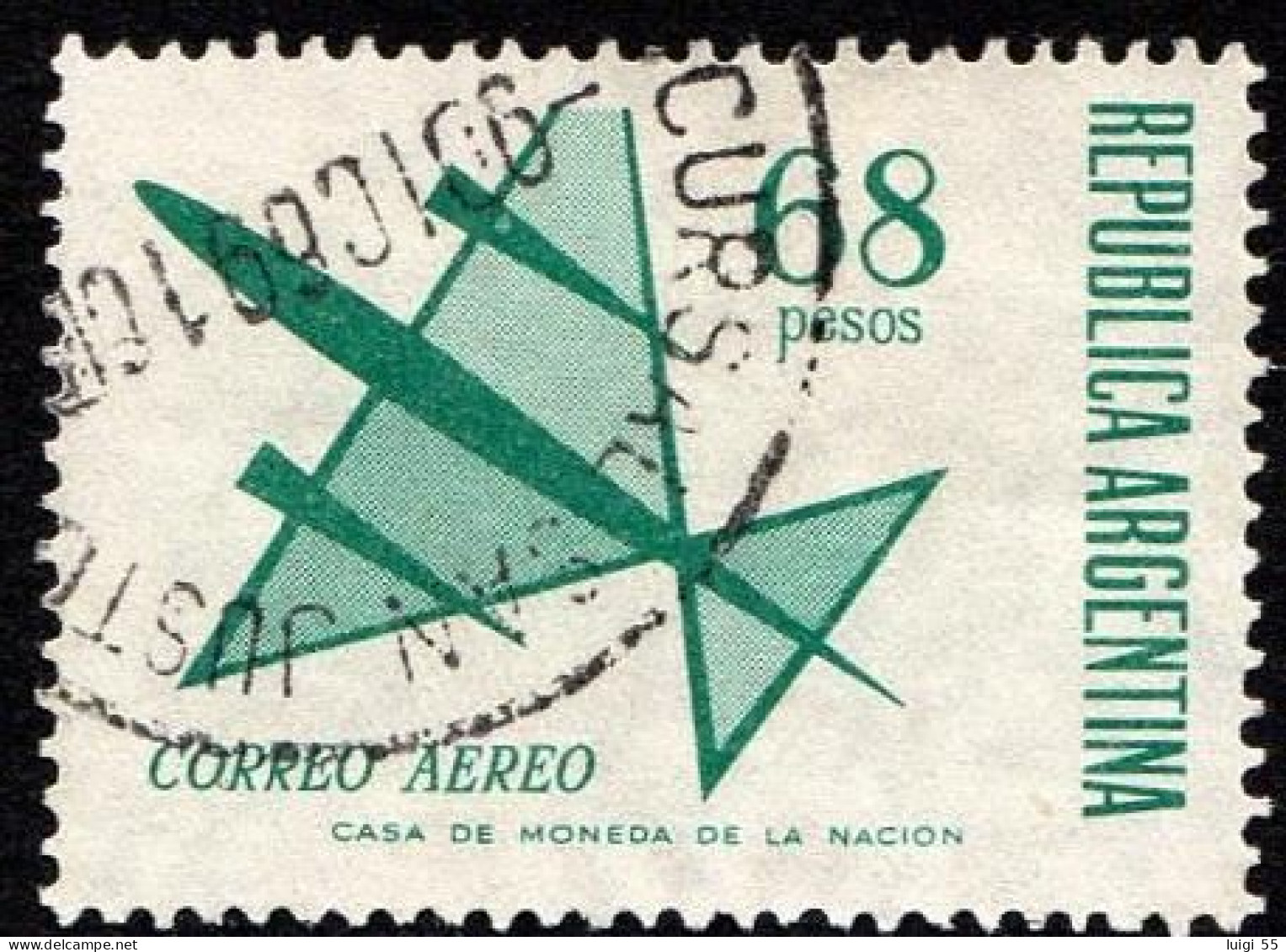 Argentina - 1967- Posta Aerea - 68 Pesos - Usato - Gebruikt