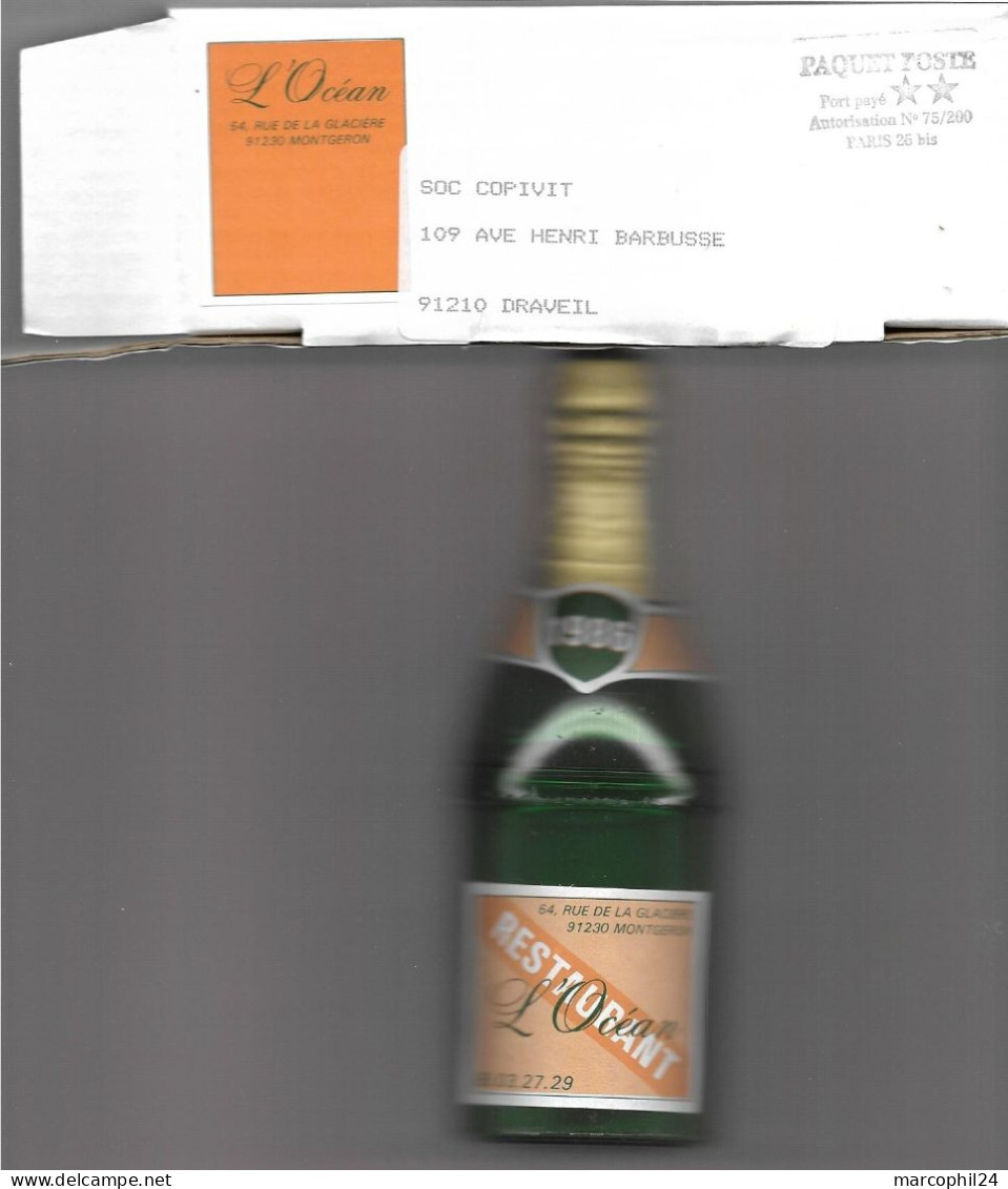 ESSONNE - Dépt N° 91 = MONTGERON 1986 = Restaurant L'Océan + BOUTEILLE CHAMPAGNE DEUTZ + PAQUET POSTE Port Payé - Champagne & Sparkling Wine