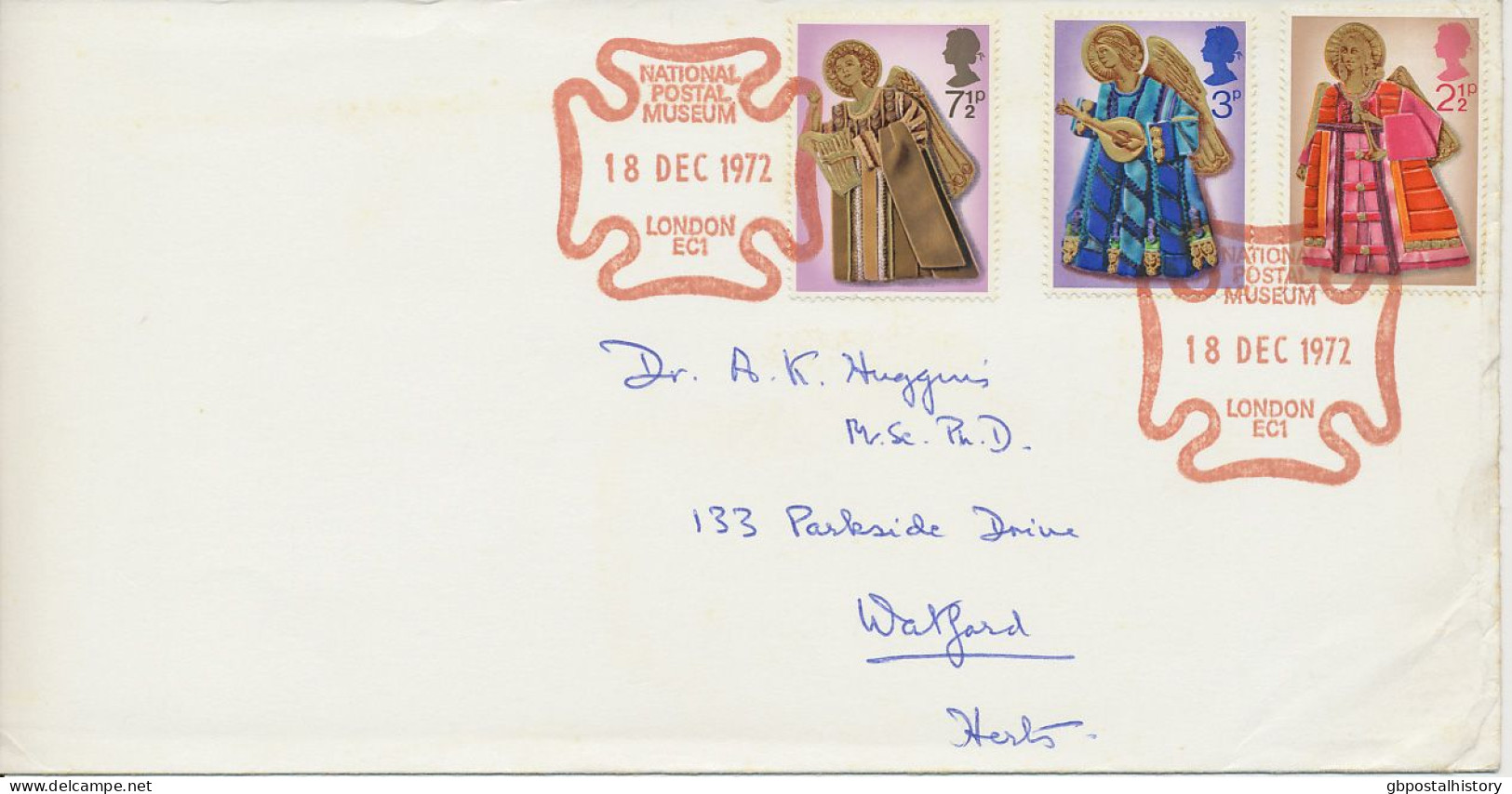 GB SPECIAL EVENT POSTMARKS 1972 NATIONAL POSTAL MUSEUM LONDON EC1 - STRUCK IN BROWN-RED, SMALL FAULTS – ADRESSED TO THE - Briefe U. Dokumente