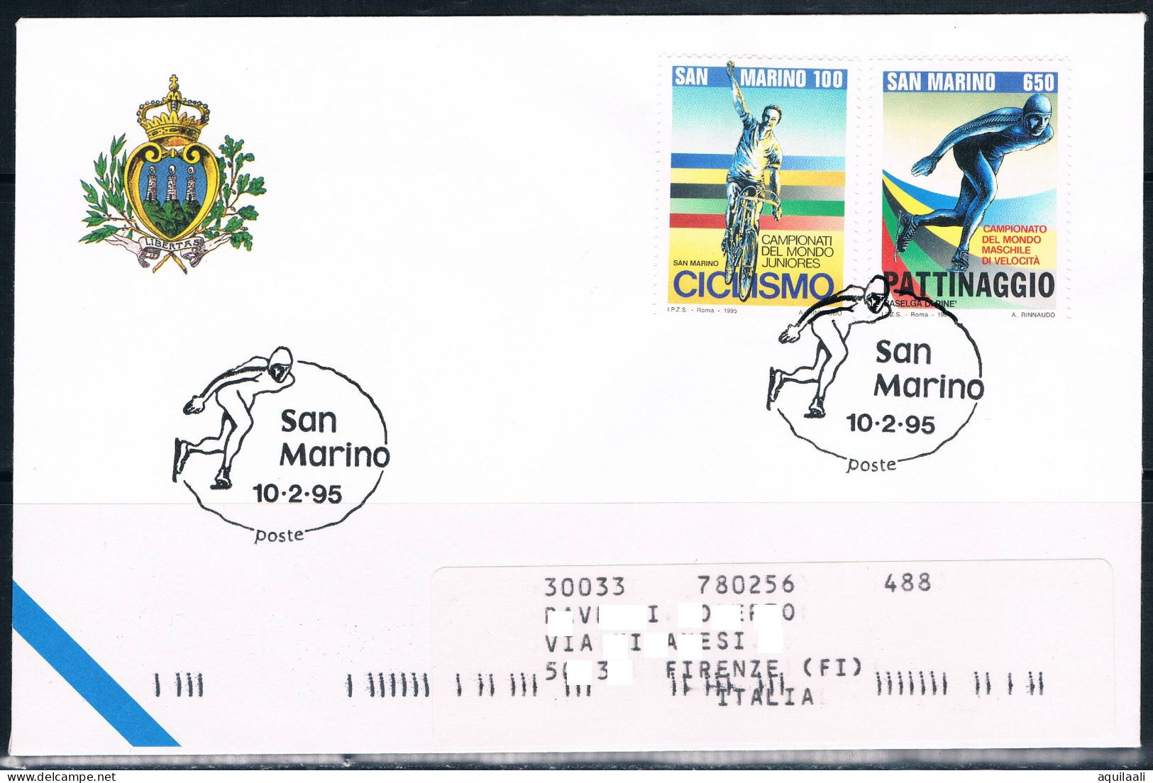 SAN MARINO 1995 - N. 4 Lettere Con Annulli Commemorativi, Varie Tematiche - Lettres & Documents