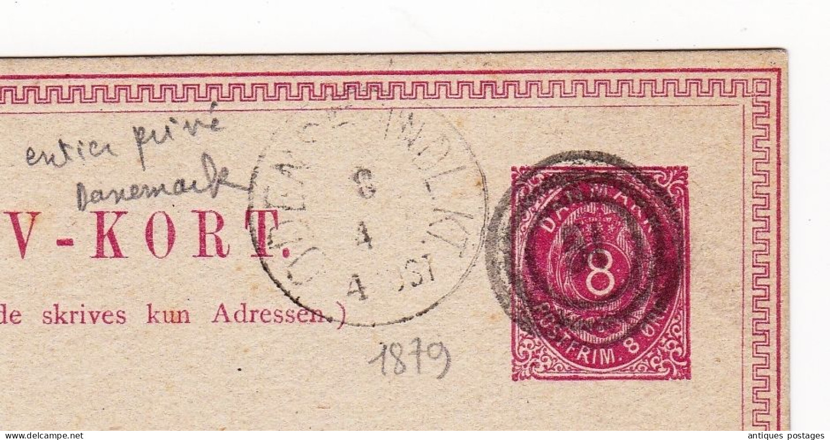 Brev-Kort 1879 Odense Knutzen Postal Stationery Denmark Danmark Danemark - Interi Postali