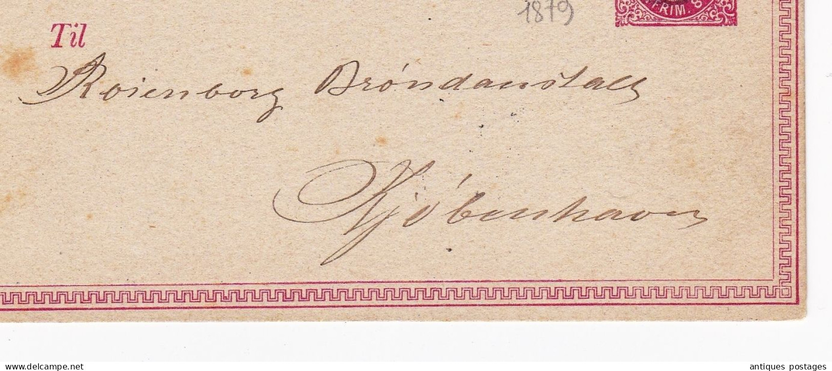 Brev-Kort 1879 Odense Knutzen Postal Stationery Denmark Danmark Danemark - Interi Postali