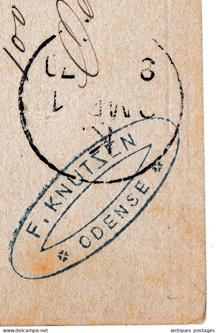 Brev-Kort 1879 Odense Knutzen Postal Stationery Denmark Danmark Danemark