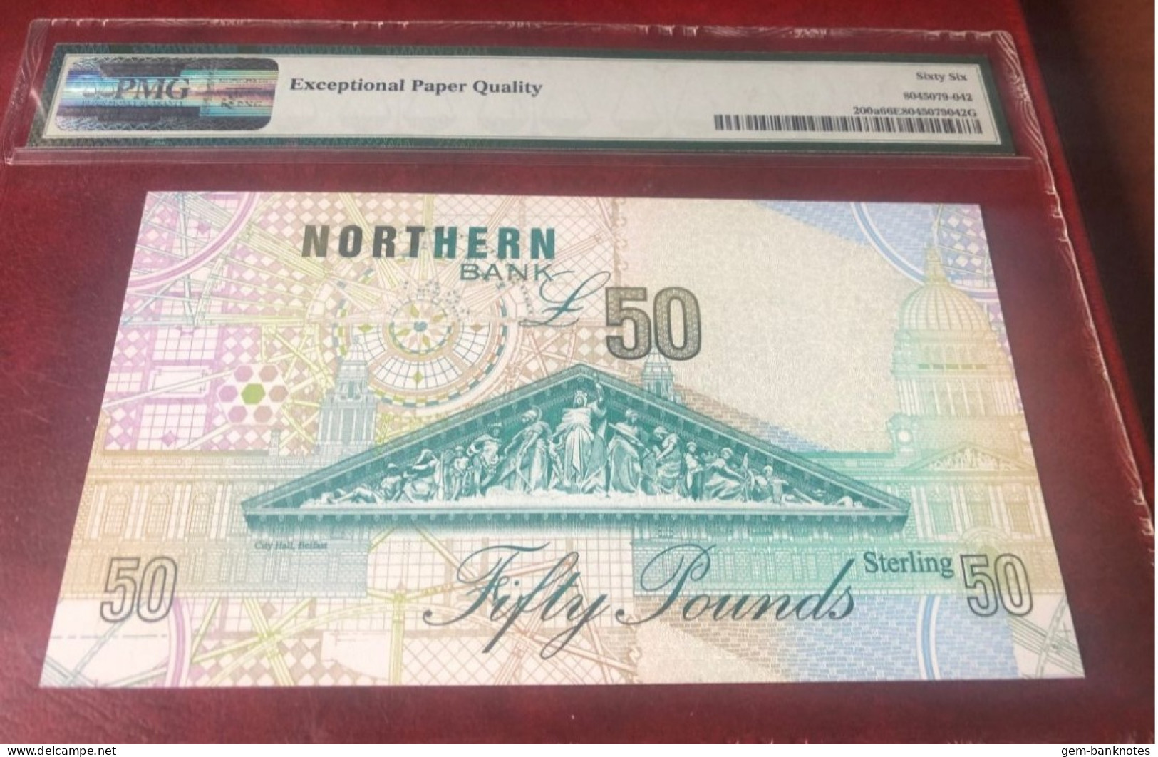 Ireland Northern- Northern Bank 50 Pounds 1999 P200a Graded 66 EPQ Gem Uncirculated By PMG - 50 Pounds