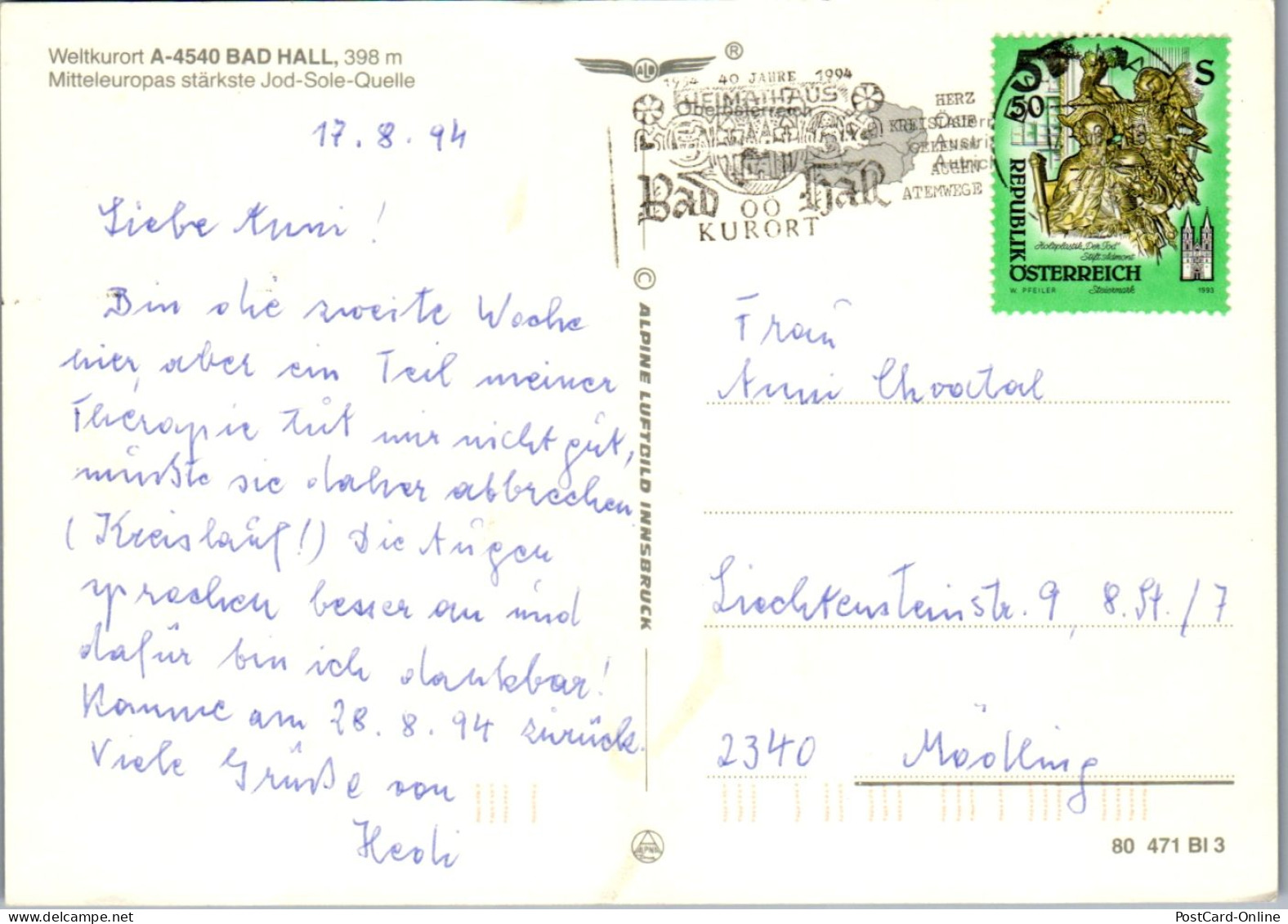 47358 - Oberösterreich - Bad Hall , Panorama , Mehrbildkarte - Gelaufen 1994 - Bad Hall
