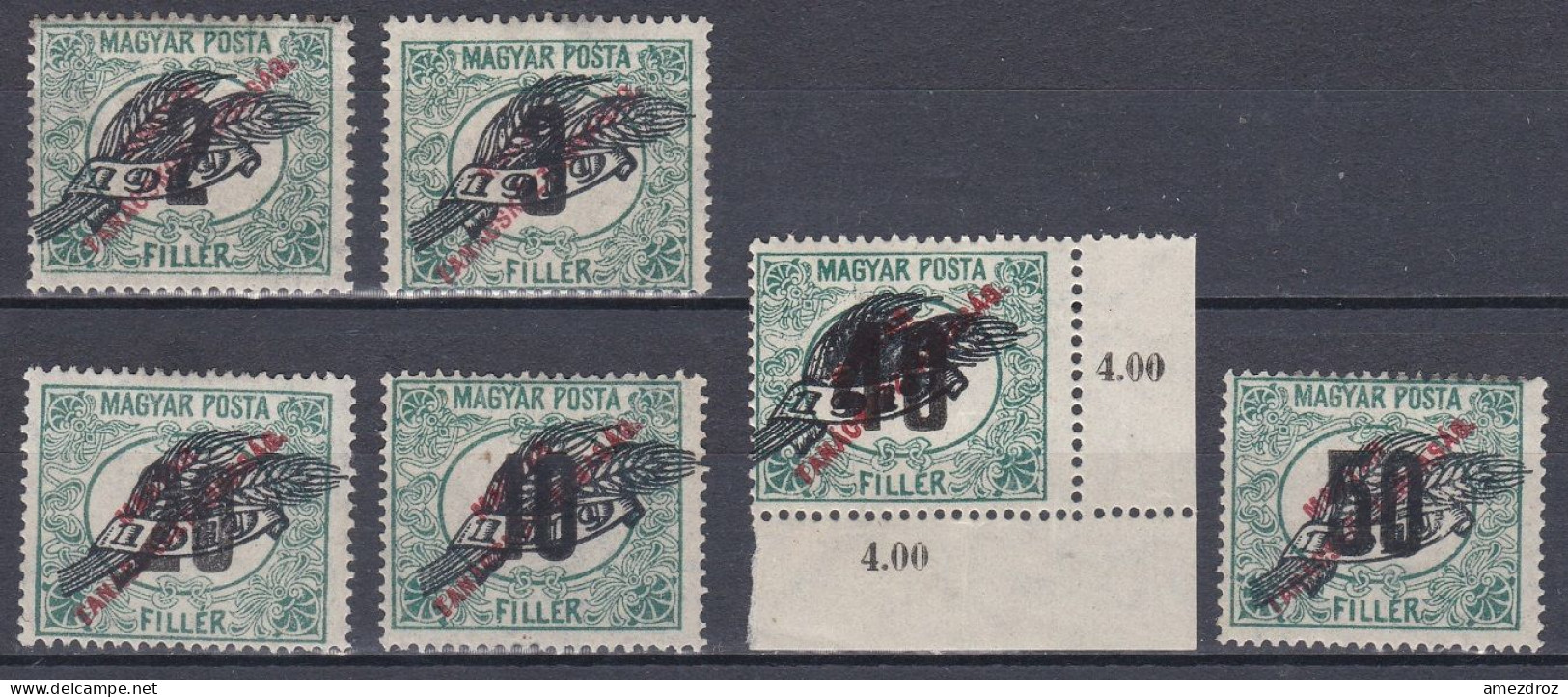 Hongrie Taxe 1920 N° 58-63 MH * MAGYAR TANACS KOZTARSASAG    (J23) - Port Dû (Taxe)