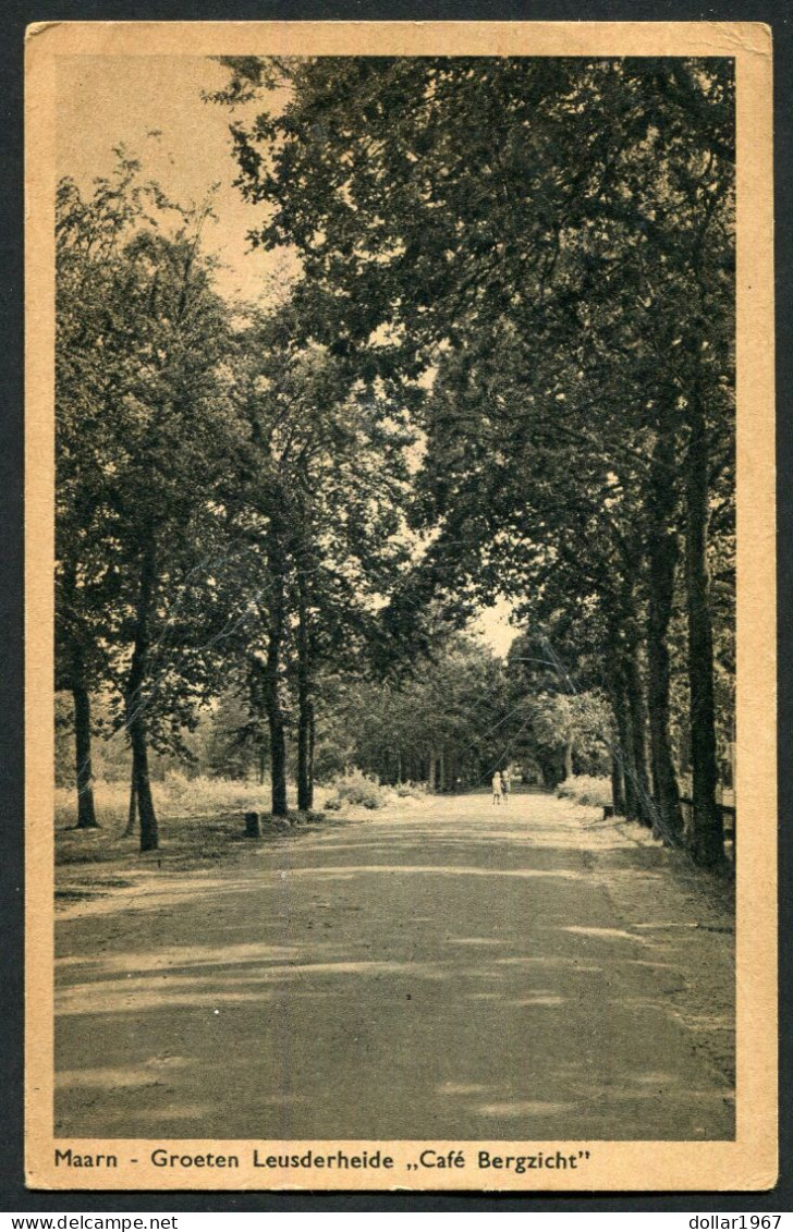 Maarn , Groeten  Leusderheide  " Café Bergzicht " -  Used  1-8-1949  -  2 Scans For Originalscan !! - Maarn