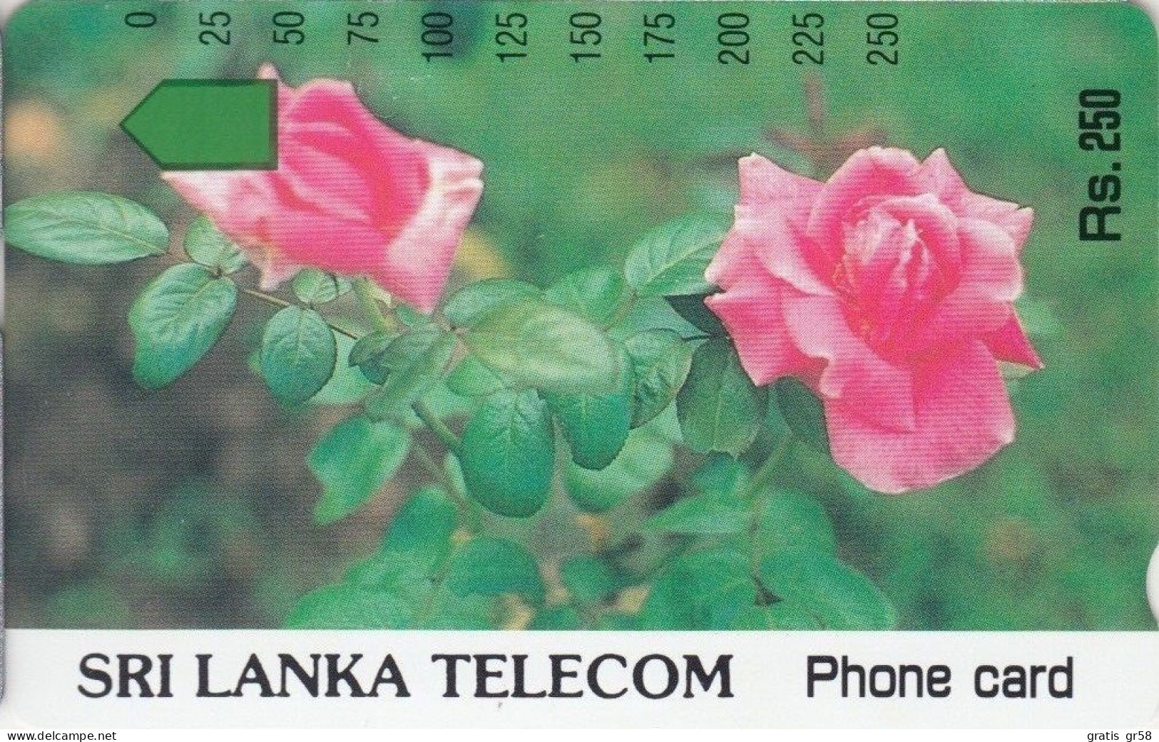 Sri Lanka (Ceylon) - LK-SLT-ANR-0003, Anritsu, Roses, Rs.250, Used - Sri Lanka (Ceylon)
