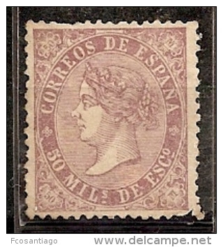 ESPAÑA 1868 - Edifil #98 Sin Goma (*) - Nuovi