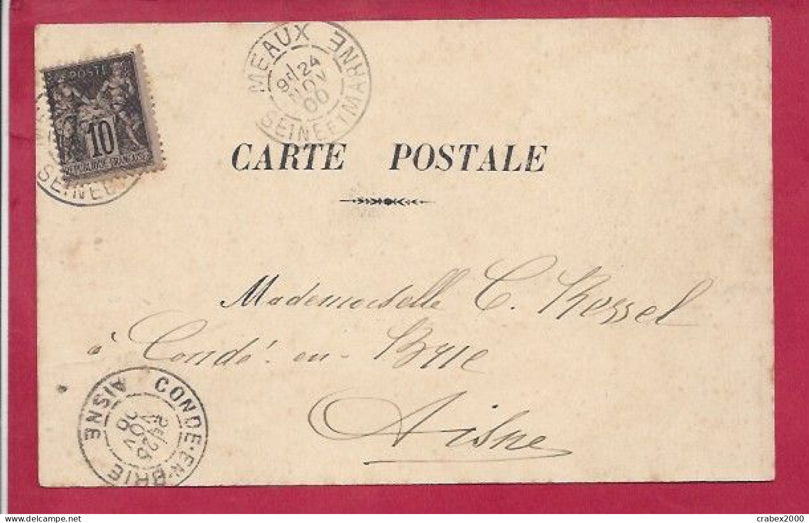 Y&T N°103     MEAUX   Vers   CONDE EN BRIE    1900 - Storia Postale