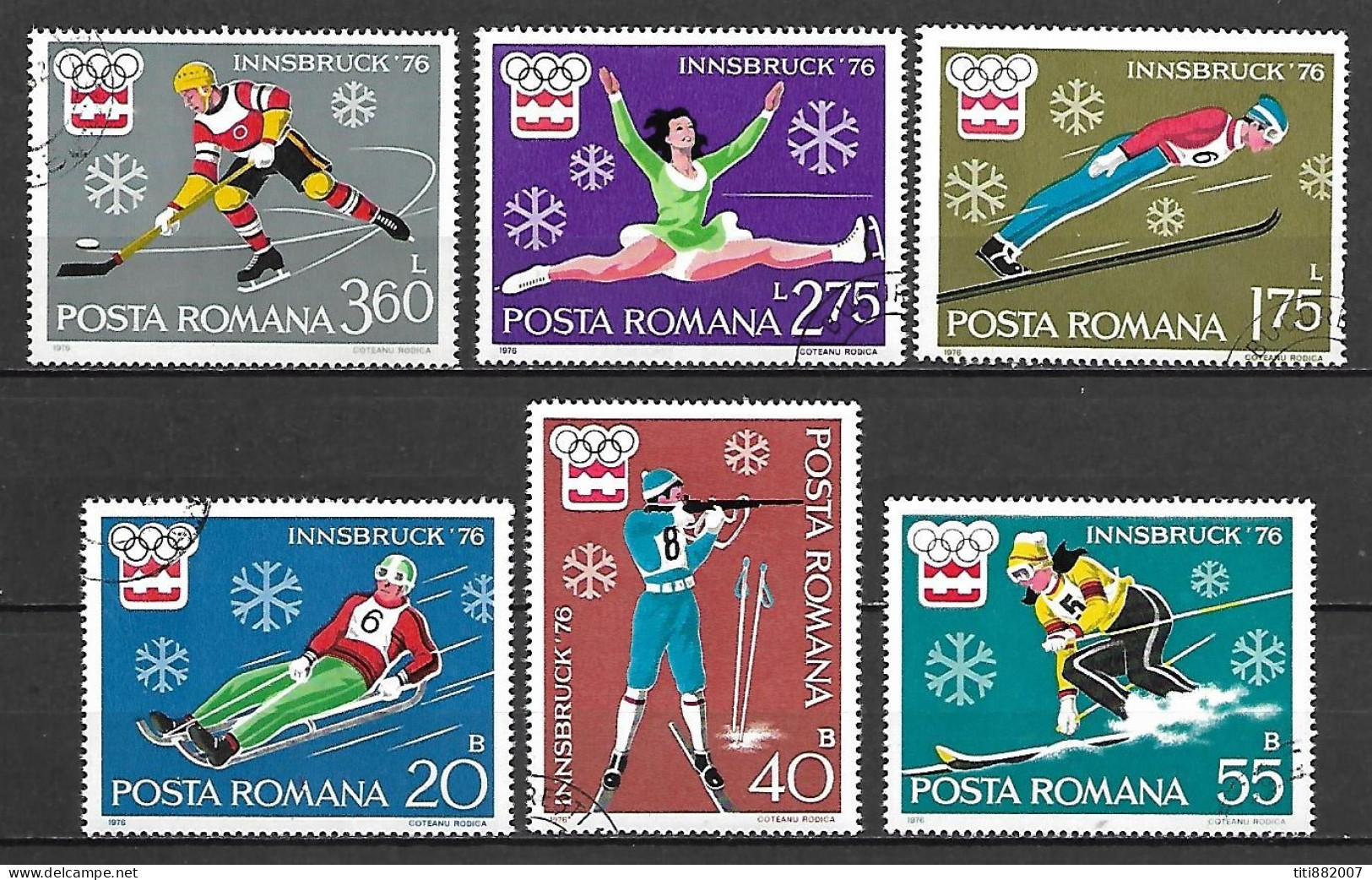 ROUMANIE     -    1976  .  Série    SPORTS  D' HIVER    -   Oblitérés - Hiver 1976: Innsbruck