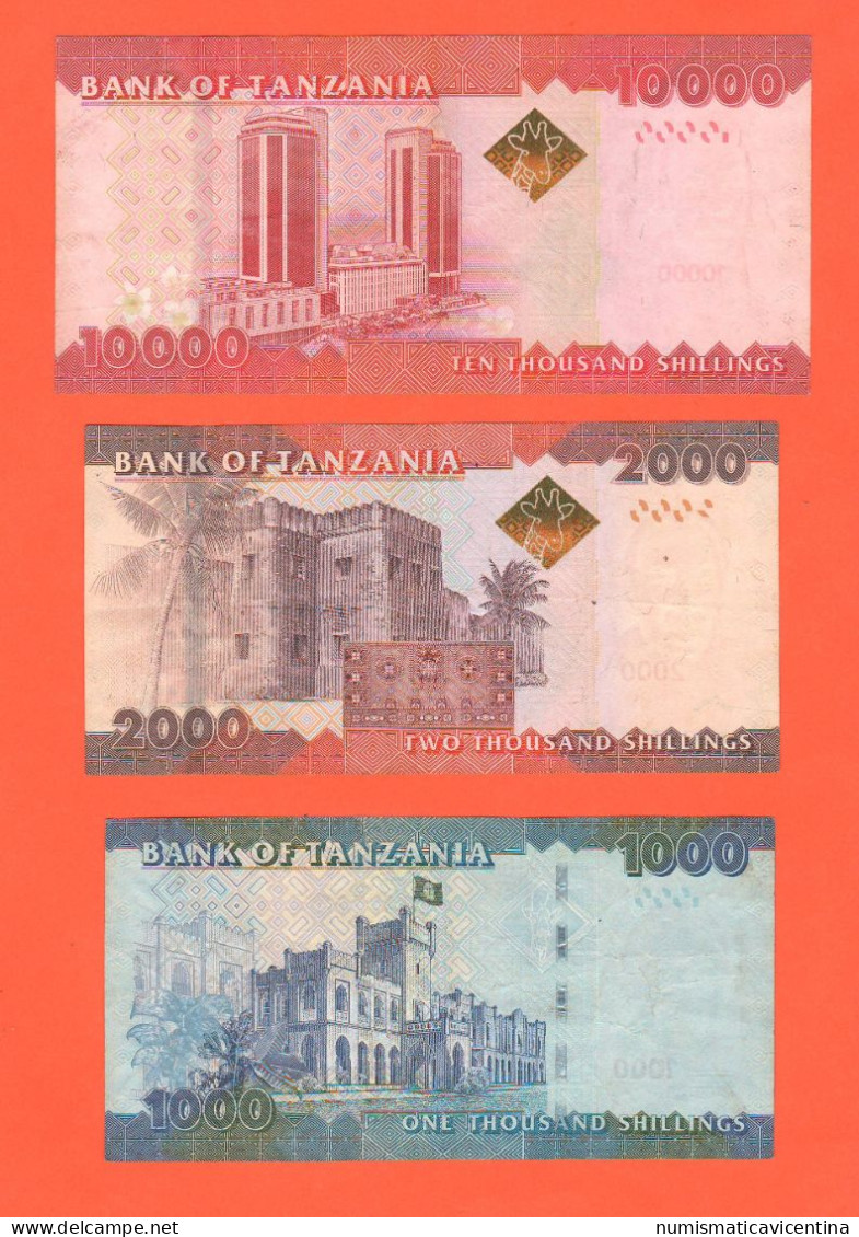 Tanzania 10000 + 2000 + 1000 Schilingi Schillings Africa Banknotes - Tanzanie