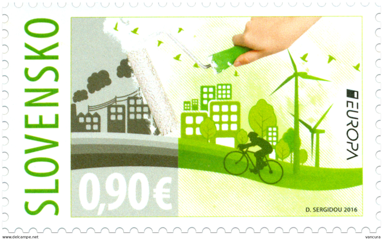 ** 611 Slovakia EUROPA 2016 Environment Pollution Bike Tree Wind Power Plant - Ungebraucht