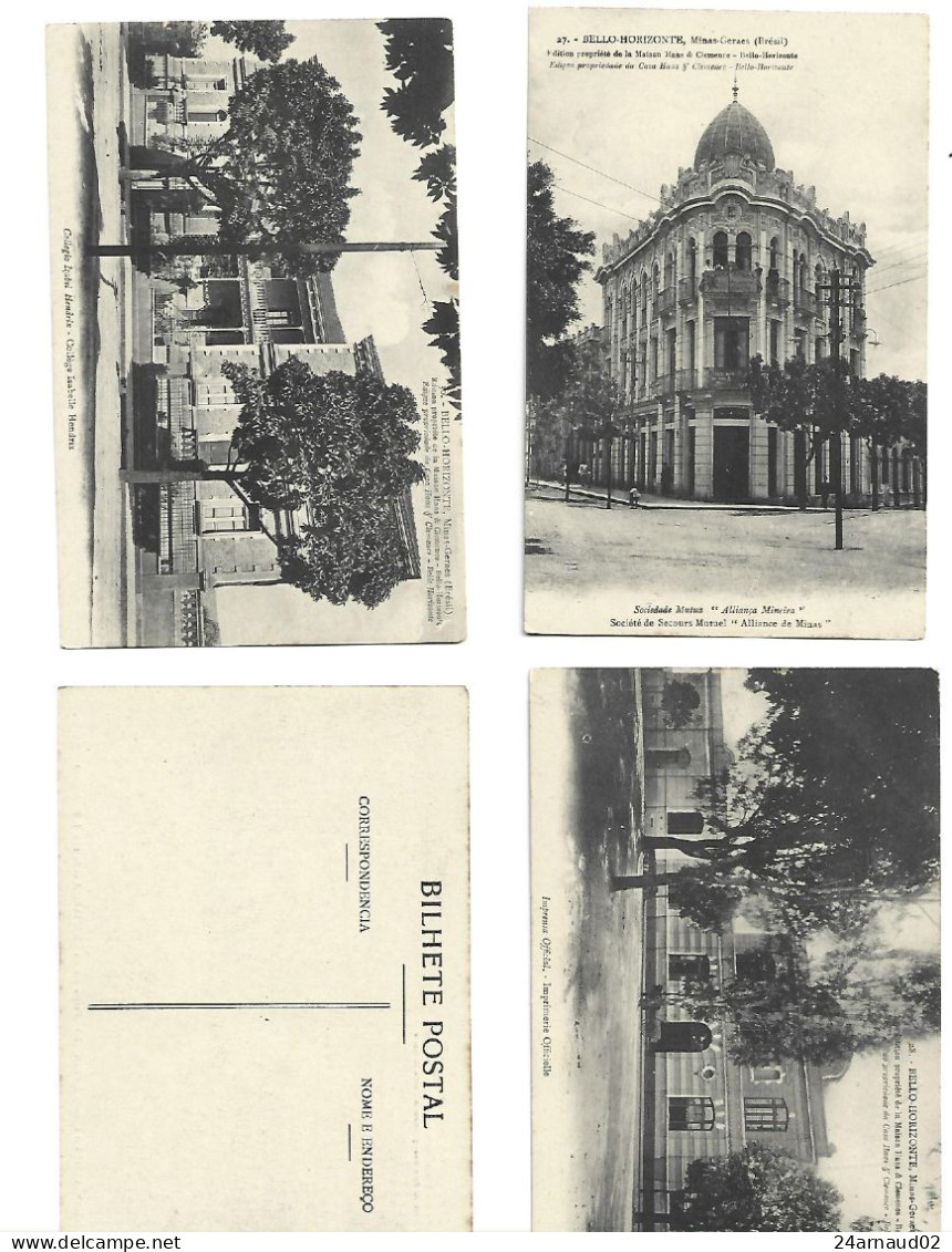 Lot de 27 cartes postales anciennes de Belo Horizonte (Brésil)